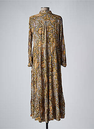 Robe longue manches longues manches longues marron LAST QUEEN femme