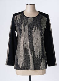 Top tissage jersey manches longues noir FRANCE RIVOIRE femme