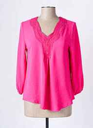 Blouse manches 3/4 manches 3/4 rose HALOGENE femme