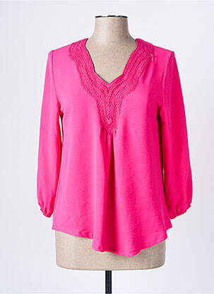 Blouse manches 3/4 manches 3/4 rose HALOGENE femme