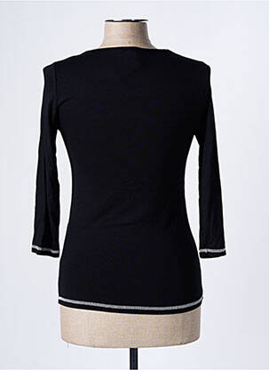 Top tissage jersey manches 3/4 noir SUZANNA femme