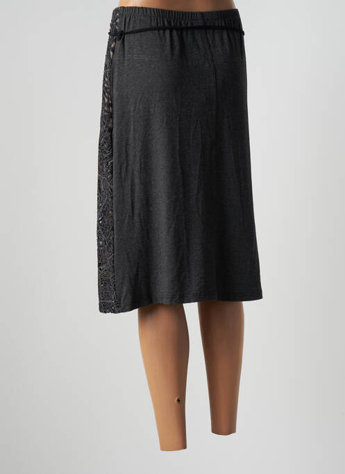 Jupe mi-longue gris PAUSE CAFE pour femme