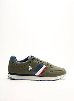 Baskets empiècements bout rond vert U.S. POLO ASSN homme