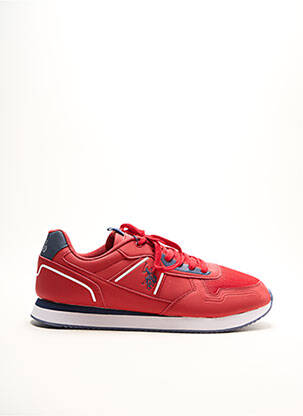 Baskets empiècements bout rond rouge U.S. POLO ASSN homme