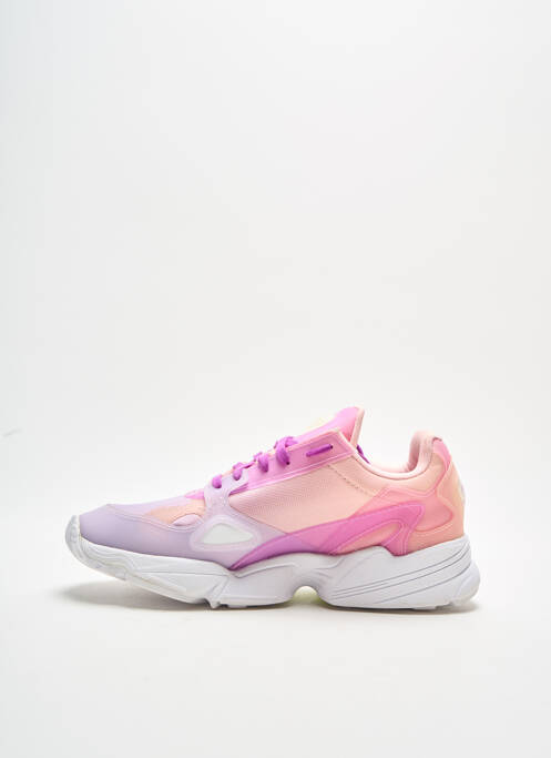 Baskets tissage satiné talon de 4 à 6cm rose ADIDAS femme