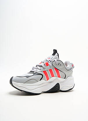 Baskets tissage satiné talon de 4 à 6cm gris ADIDAS femme