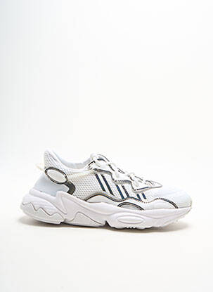 Baskets tissage toile bout rond blanc ADIDAS unisexe
