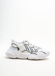 Baskets tissage toile bout rond blanc ADIDAS unisexe
