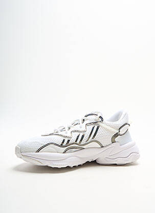 Baskets tissage toile bout rond blanc ADIDAS unisexe