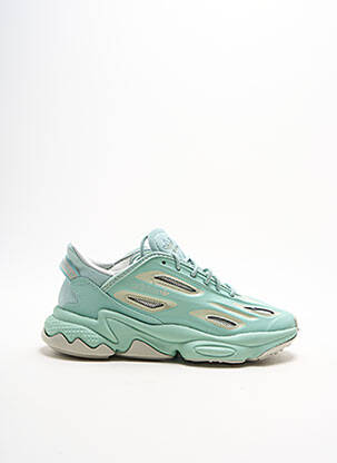 Baskets tissage satiné talon de 4 à 6cm vert ADIDAS femme