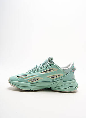 Baskets tissage satiné talon de 4 à 6cm vert ADIDAS femme