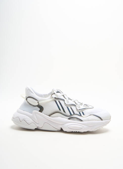 Baskets tissage toile bout rond blanc ADIDAS unisexe