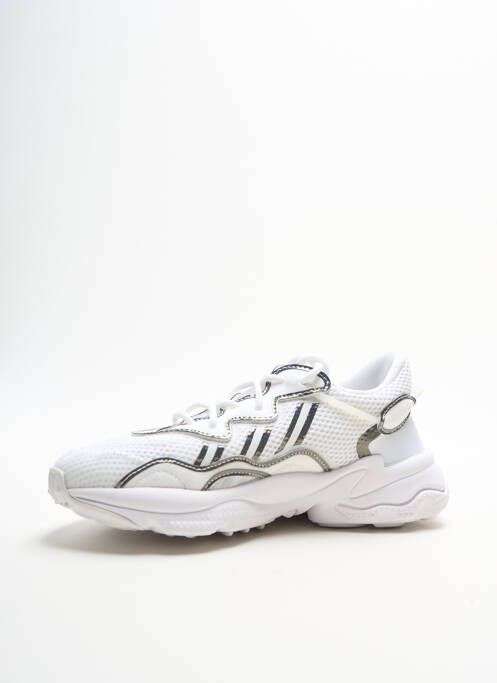 Baskets tissage toile bout rond blanc ADIDAS unisexe