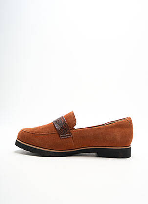 Mocassins tissage satiné talon plat jusqu'à 3cm orange DAMART femme