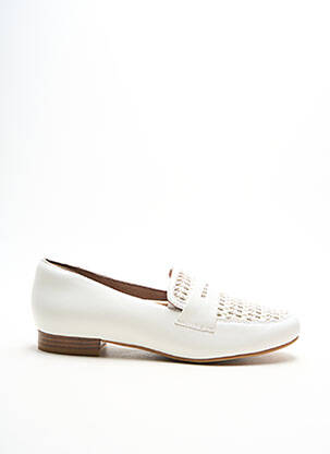 Mocassins tissage satiné talon plat jusqu'à 3cm blanc DAMART femme