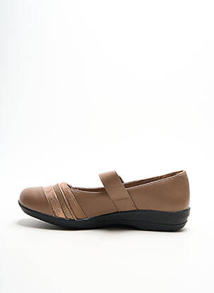 Ballerines fermeture scratch talon plat jusqu'à 3cm marron DAMART femme
