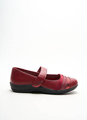 Ballerines fermeture scratch talon plat jusqu'à 3cm rouge DAMART femme