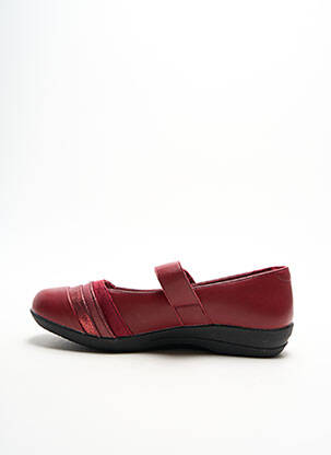 Ballerines fermeture scratch talon plat jusqu'à 3cm rouge DAMART femme