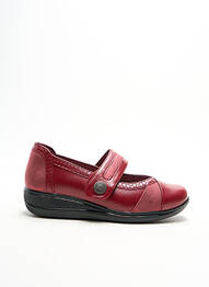 Ballerines fermeture scratch talon plat jusqu'à 3cm rouge DAMART femme