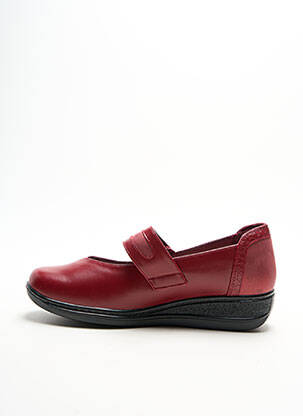 Ballerines fermeture scratch talon plat jusqu'à 3cm rouge DAMART femme