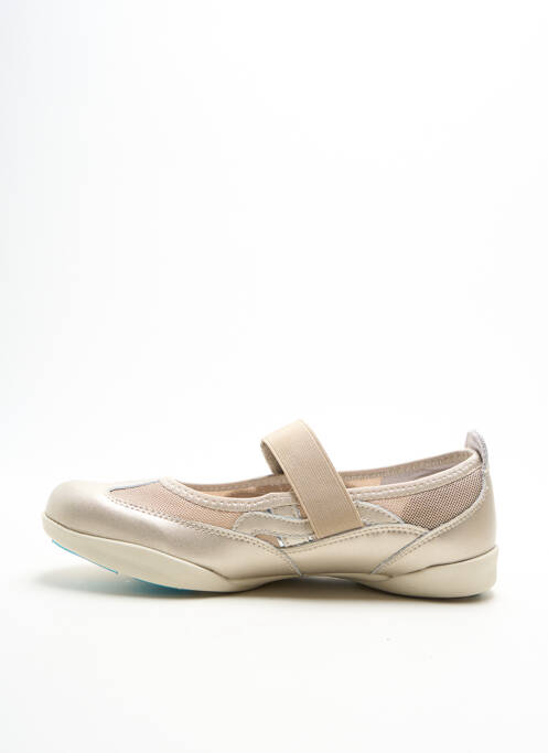 Ballerines fermeture scratch talon plat jusqu'à 3cm beige DAMART femme