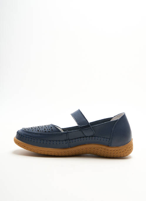 Ballerines fermeture scratch talon plat jusqu'à 3cm bleu DAMART femme
