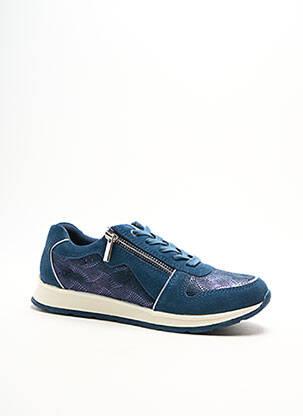 Baskets fermeture zip et lacets talon plat jusqu'à 3cm bleu DAMART femme