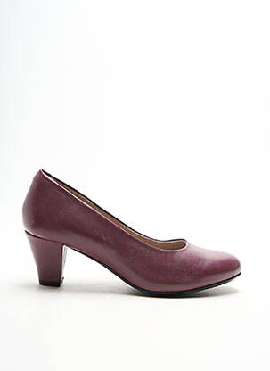 Escarpins tissage satiné talon de 4 à 6cm violet DAMART femme