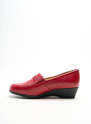 Mocassins matière lisse talon de 4 à 6cm rouge DAMART femme