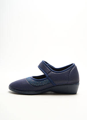 Chaussons/pantoufles semelle amovible talon plat jusqu'à 3cm bleu DAMART femme
