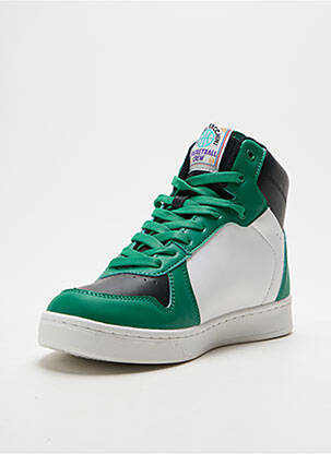 Baskets empiècements bout rond vert SERGIO TACCHINI homme