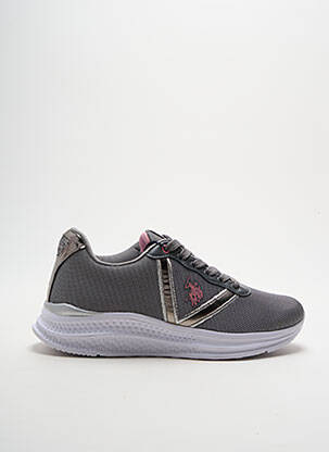 Baskets semelle amovible talon plat jusqu'à 3cm gris U.S. POLO ASSN femme