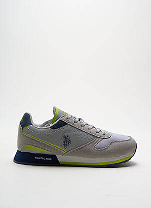 Baskets matière lisse bout rond gris U.S. POLO ASSN homme