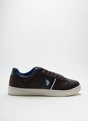 Baskets matière lisse bout rond marron U.S. POLO ASSN homme