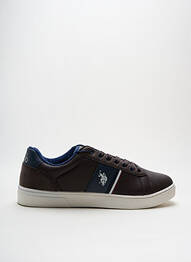 Baskets tissage satiné bout rond marron U.S. POLO ASSN homme