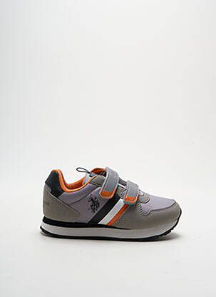 Baskets tissage toile bout rond gris U.S. POLO ASSN garcon