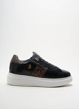 Baskets tissage satiné talon de 4 à 6cm noir U.S. POLO ASSN femme