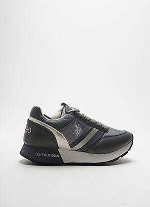 Baskets semelle amovible talon plat jusqu'à 3cm gris U.S. POLO ASSN femme