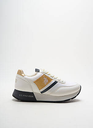 Baskets tissage satiné talon plat jusqu'à 3cm blanc U.S. POLO ASSN femme