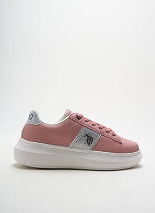 Baskets talon compensé talon de 4 à 6cm rose U.S. POLO ASSN femme