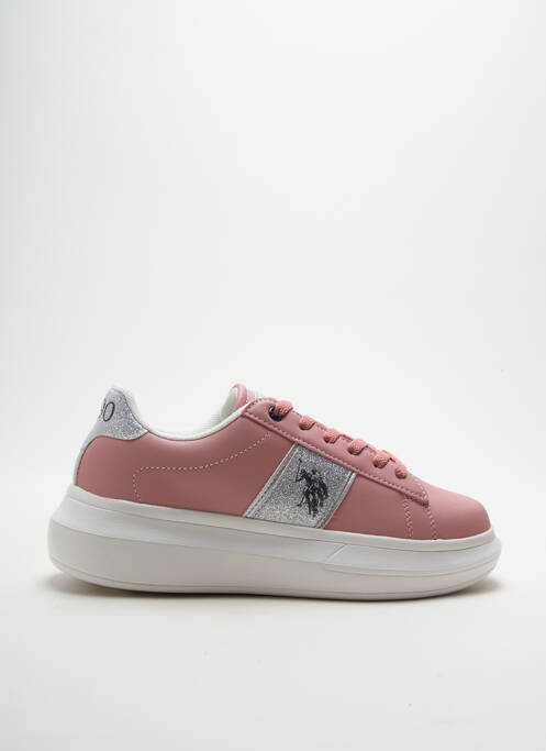 Baskets talon compensé talon de 4 à 6cm rose U.S. POLO ASSN femme