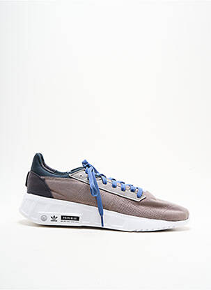 Baskets empiècements bout rond marron ADIDAS homme