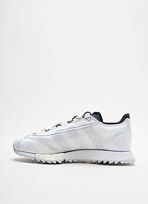 Baskets empiècements bout rond blanc ADIDAS homme