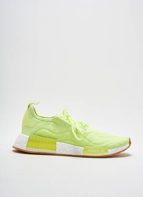 Baskets empiècements bout rond jaune ADIDAS homme