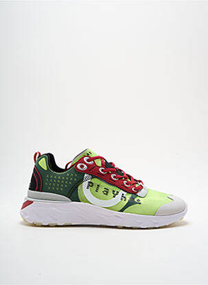 Baskets empiècements bout rond vert PLAYHAT homme