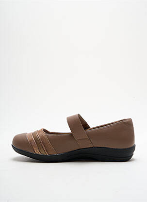 Ballerines fermeture scratch talon plat jusqu'à 3cm marron DAMART femme