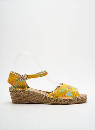 Espadrilles tissage toile talon de 4 à 6cm jaune LA FIANCEE DU MEKONG femme