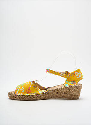 Espadrilles tissage toile talon de 4 à 6cm jaune LA FIANCEE DU MEKONG femme