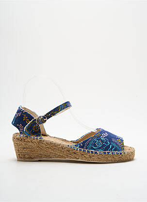 Espadrilles tissage toile talon de 4 à 6cm bleu LA FIANCEE DU MEKONG femme