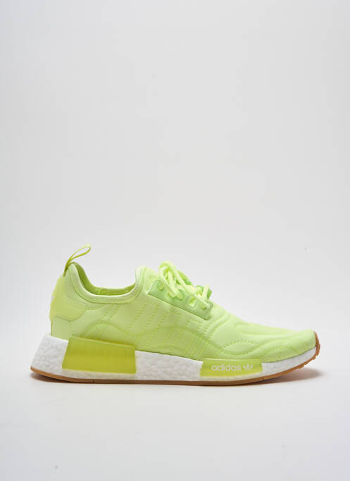 Baskets empiècements bout rond jaune ADIDAS homme
